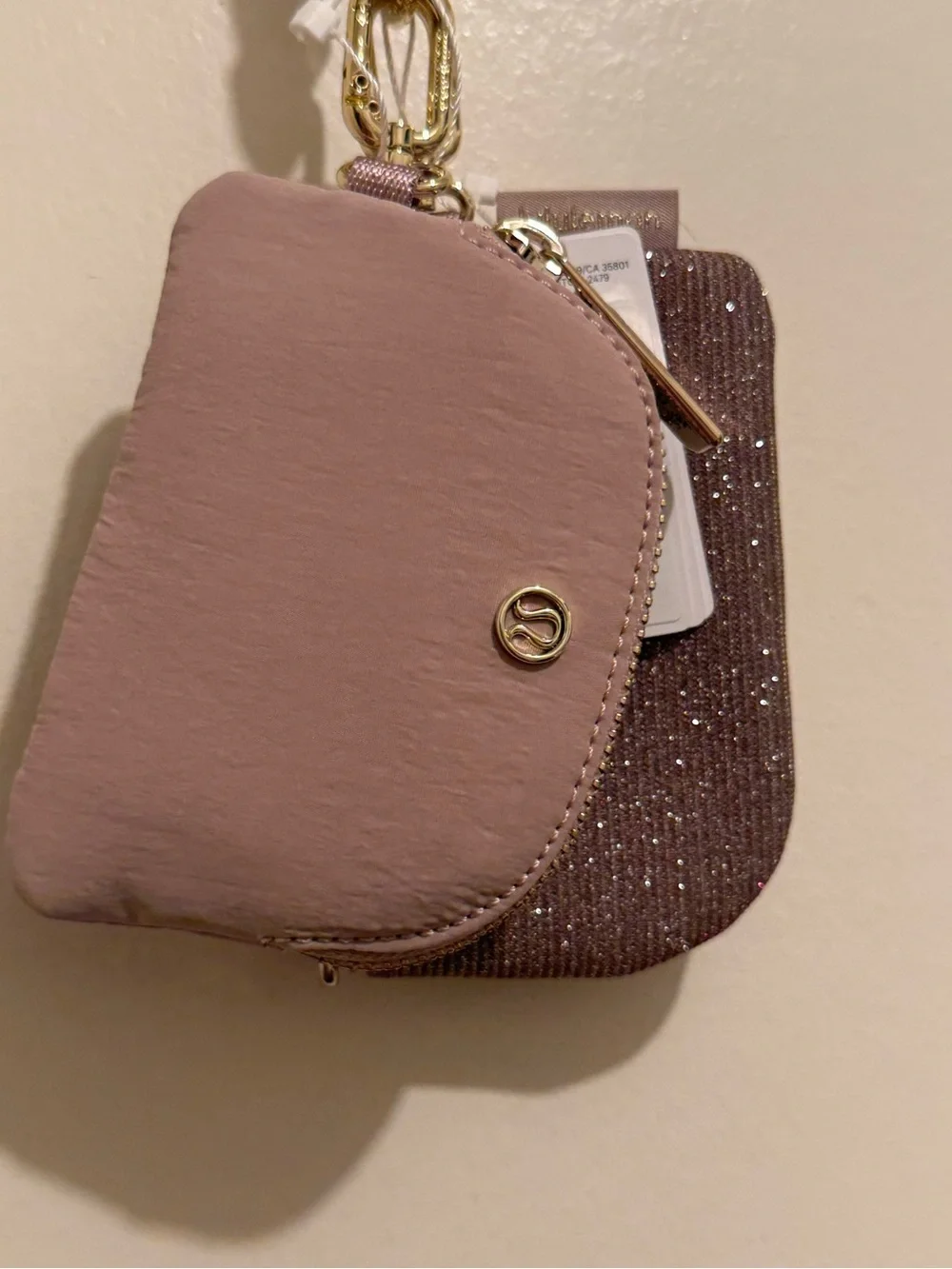 Women’s Pink Wristlet Card Holder with Key Clip